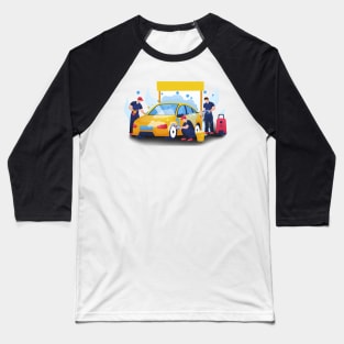 Hand Drawn "Car Washing" Baseball T-Shirt